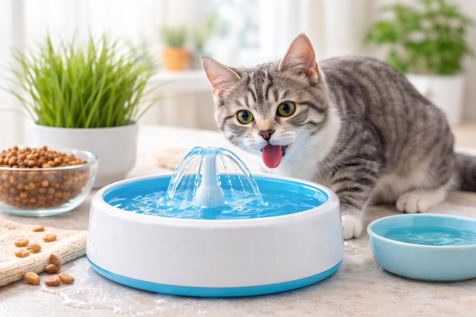 Come far bere più acqua al tuo gatto