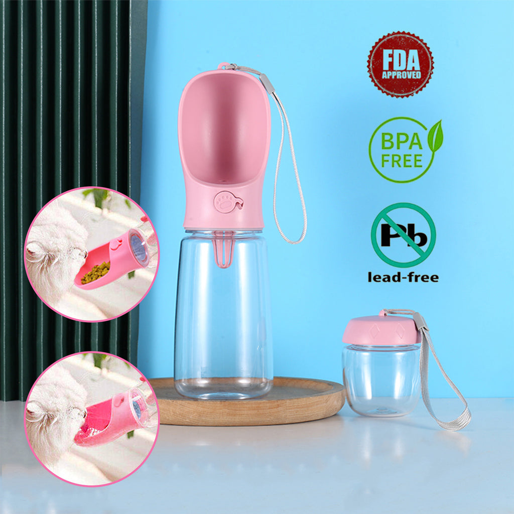 🐶 Bottiglia Portatile 2 in 1 per Cani – Acqua + Snack da Viaggio