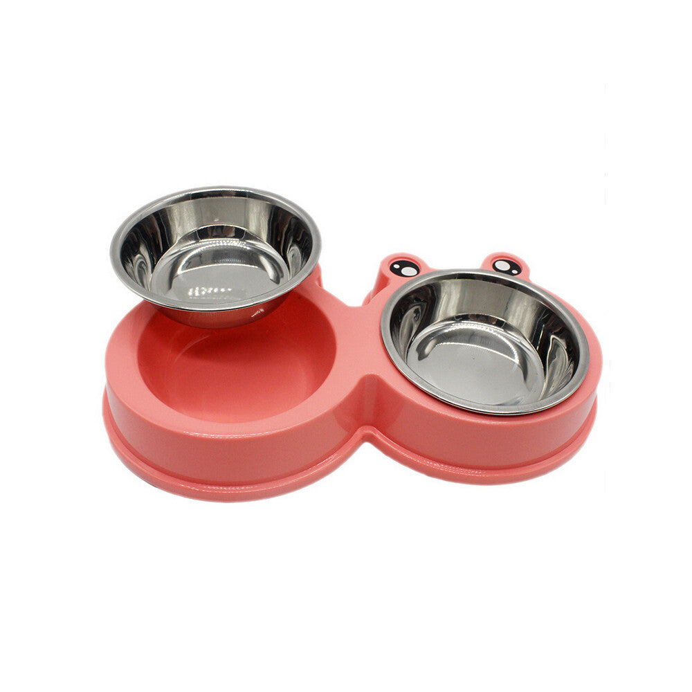 🐾 Ciotola Doppia per Cani e Gatti in Acciaio Inox – Antiscivolo e Facile da Pulire
