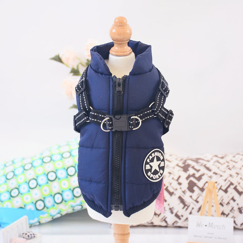 🐶 Cappotto impermeabile caldo per cani con pettorina e chiusura zip