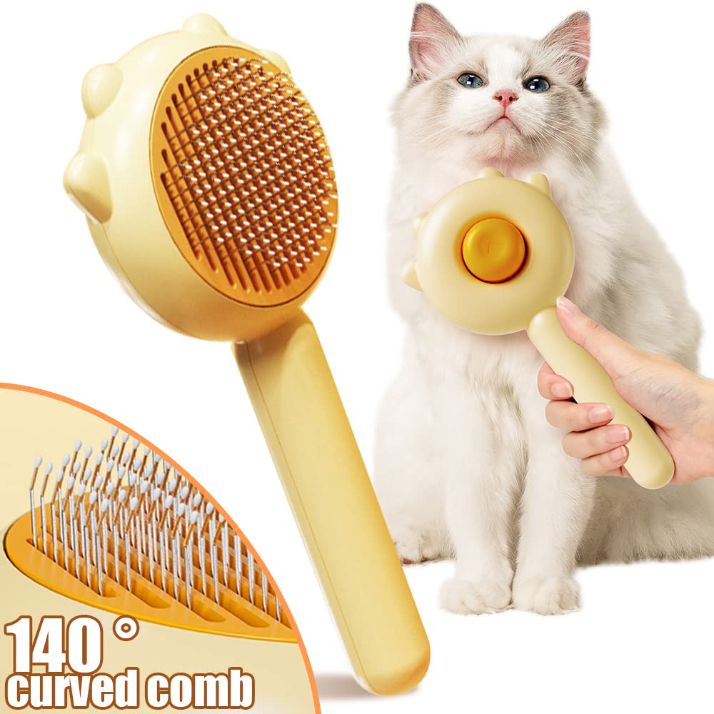 🐾 Spazzola Autopulente per Cani e Gatti – Rimuove Peli in 1 Click, Massaggio Relax