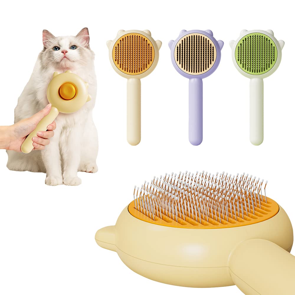 🐾 Spazzola Autopulente per Cani e Gatti – Rimuove Peli in 1 Click, Massaggio Relax