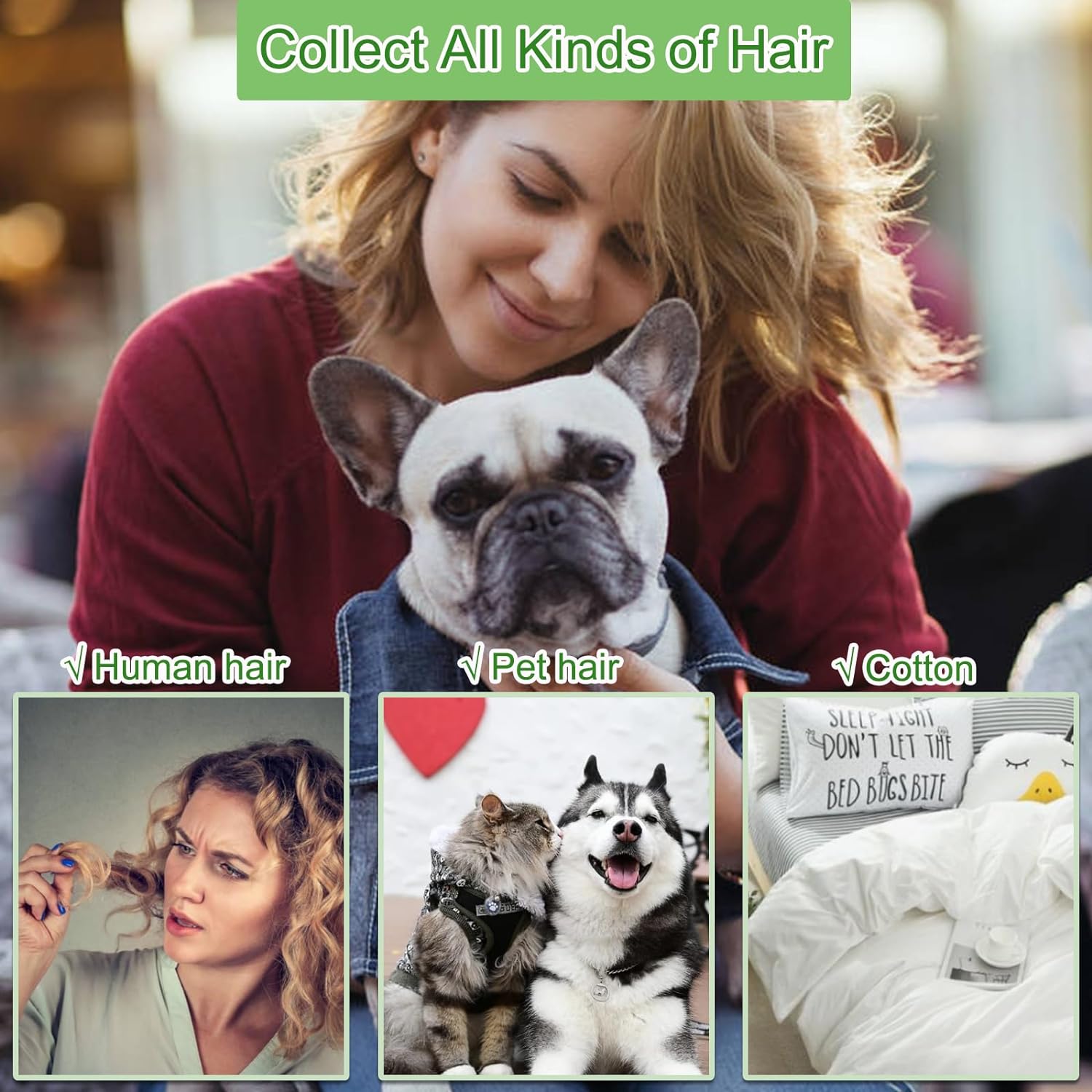 🐾 Rullo leva peli riutilizzabile per animali – ideale per divano, letto e vestiti