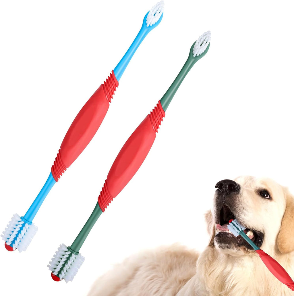 Spazzolino Dentale 360° per Cani e Gatti – Doppia Testina per Pulizia Profonda 🐶🐱🦷