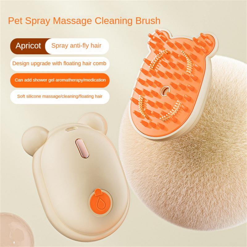 ✨ Spazzola a vapore per animali 3 in 1 – rimuove peli, pulisce e massaggia