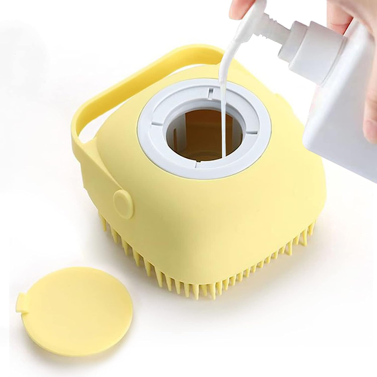 🐶🐱 Spazzola massaggiante con dispenser shampoo per bagno animali