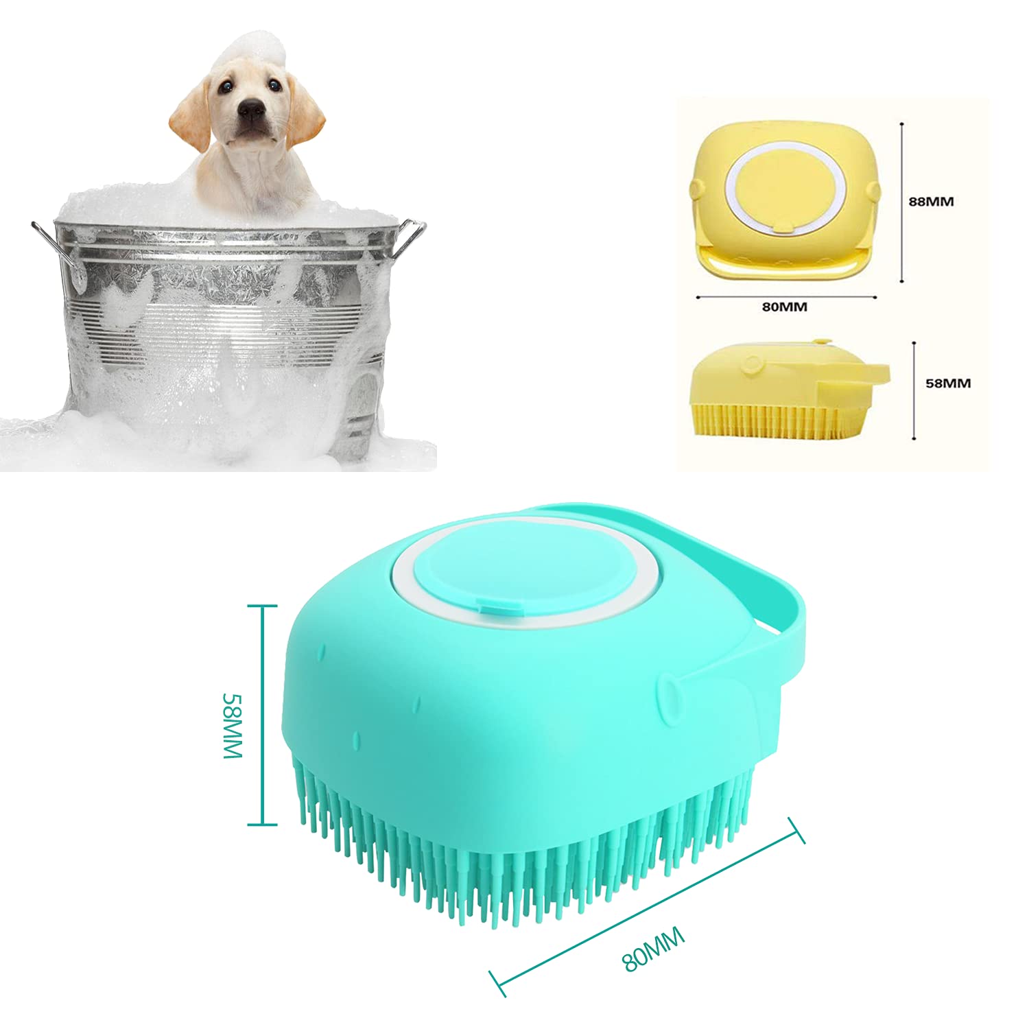 🐶🐱 Spazzola massaggiante con dispenser shampoo per bagno animali