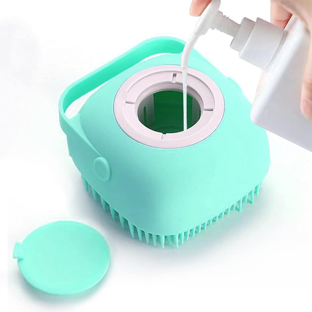 🐶🐱 Spazzola massaggiante con dispenser shampoo per bagno animali