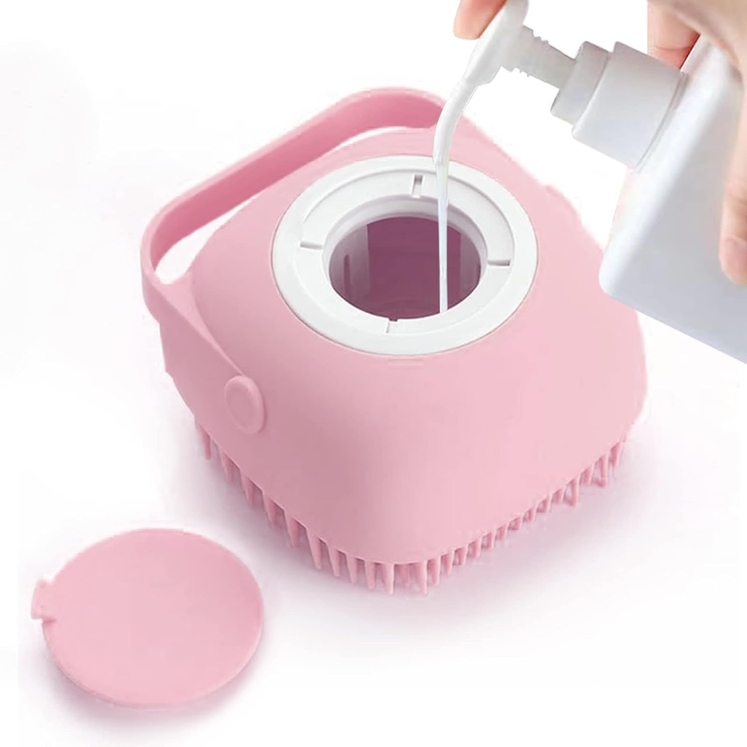🐶🐱 Spazzola massaggiante con dispenser shampoo per bagno animali