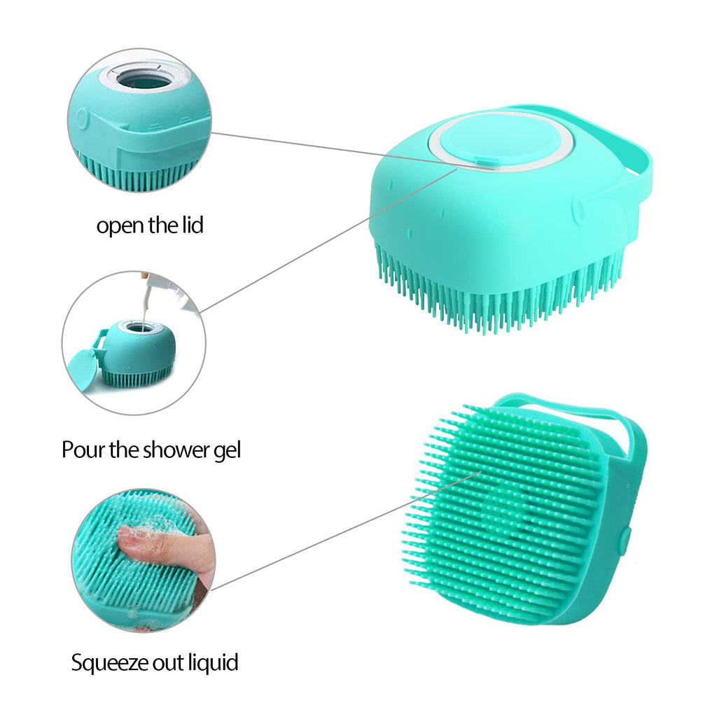 🐶🐱 Spazzola massaggiante con dispenser shampoo per bagno animali