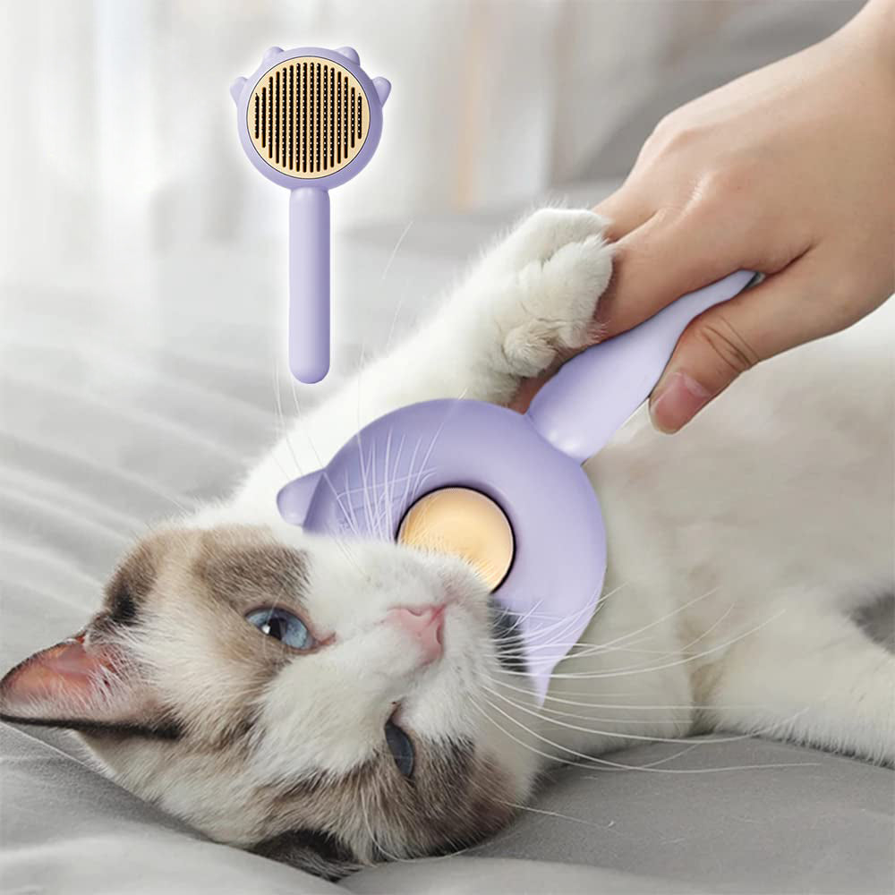🐾 Spazzola Autopulente per Cani e Gatti – Rimuove Peli in 1 Click, Massaggio Relax