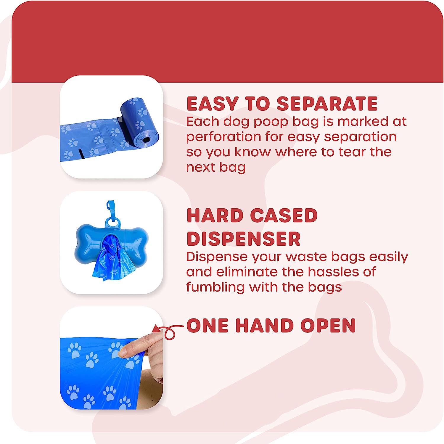 🐶 Sacchetti Igienici per Cani con Dispenser a Forma di Osso – Resistenti e Anti Perdite