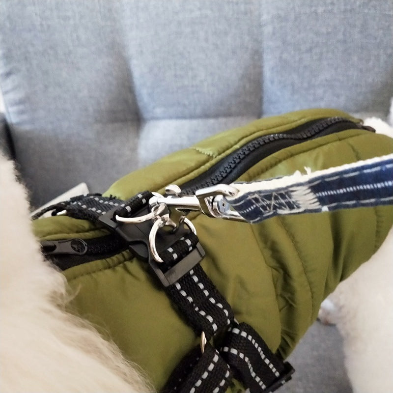 🐶 Cappotto impermeabile caldo per cani con pettorina e chiusura zip
