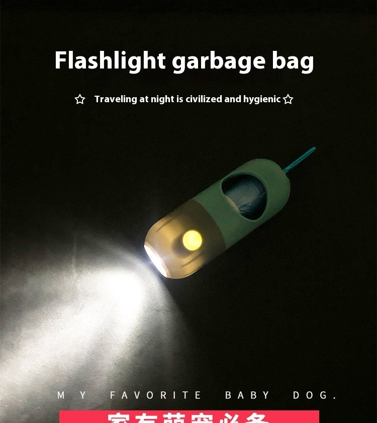 🐕 Dispenser sacchetti per cani con luce LED – pratico e compatto