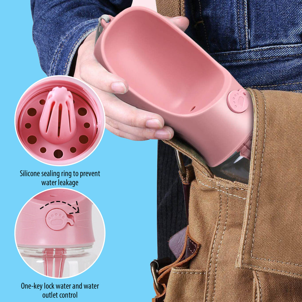 🐶 Bottiglia Portatile 2 in 1 per Cani – Acqua + Snack da Viaggio