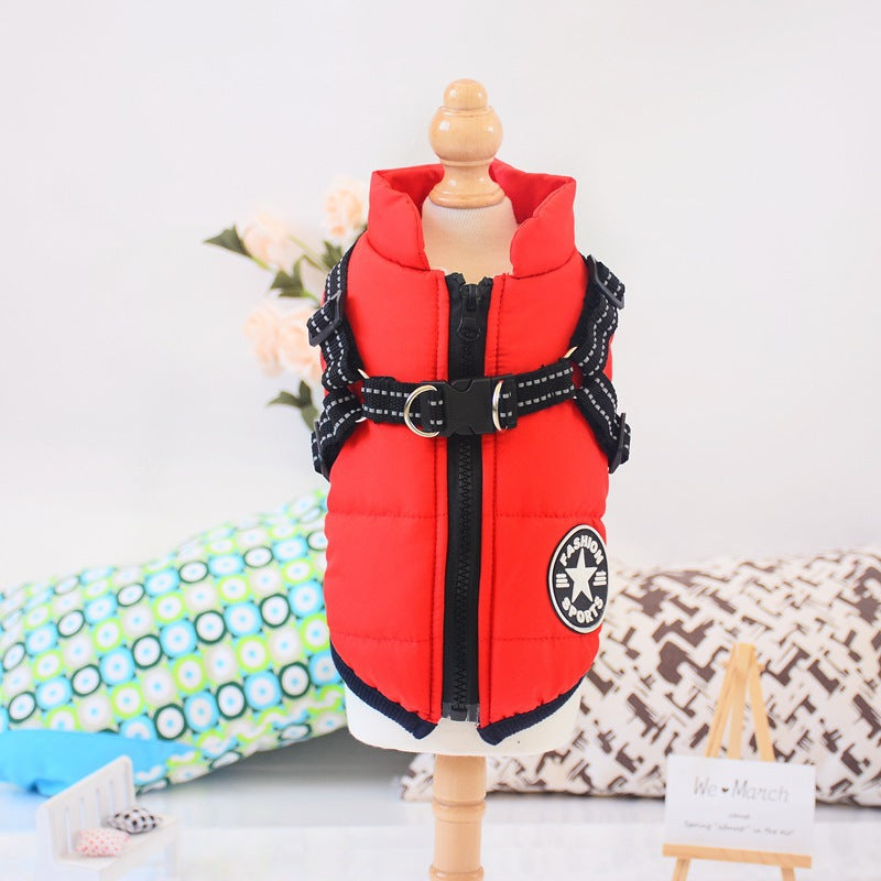 🐶 Cappotto impermeabile caldo per cani con pettorina e chiusura zip