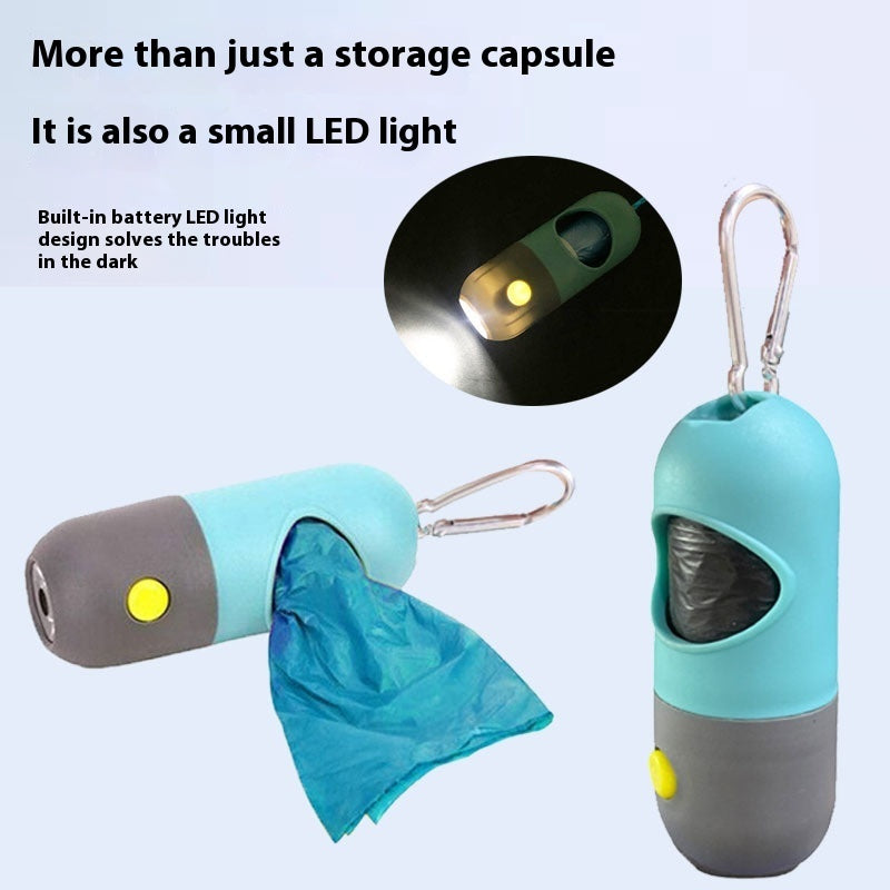 🐕 Dispenser sacchetti per cani con luce LED – pratico e compatto
