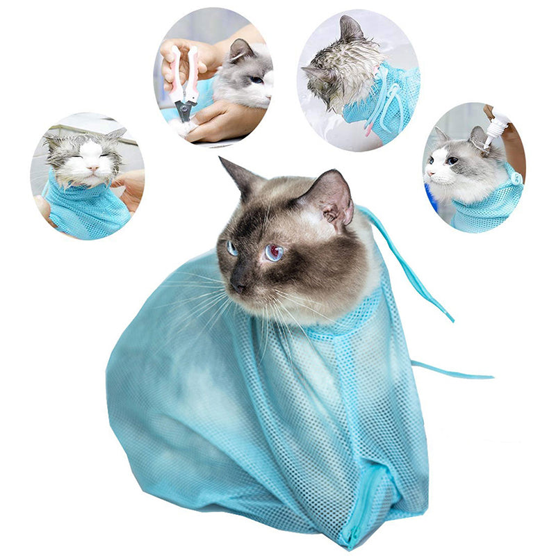 🐱 Sacco rete multifunzione per bagno, lavaggio e taglio unghie gatto
