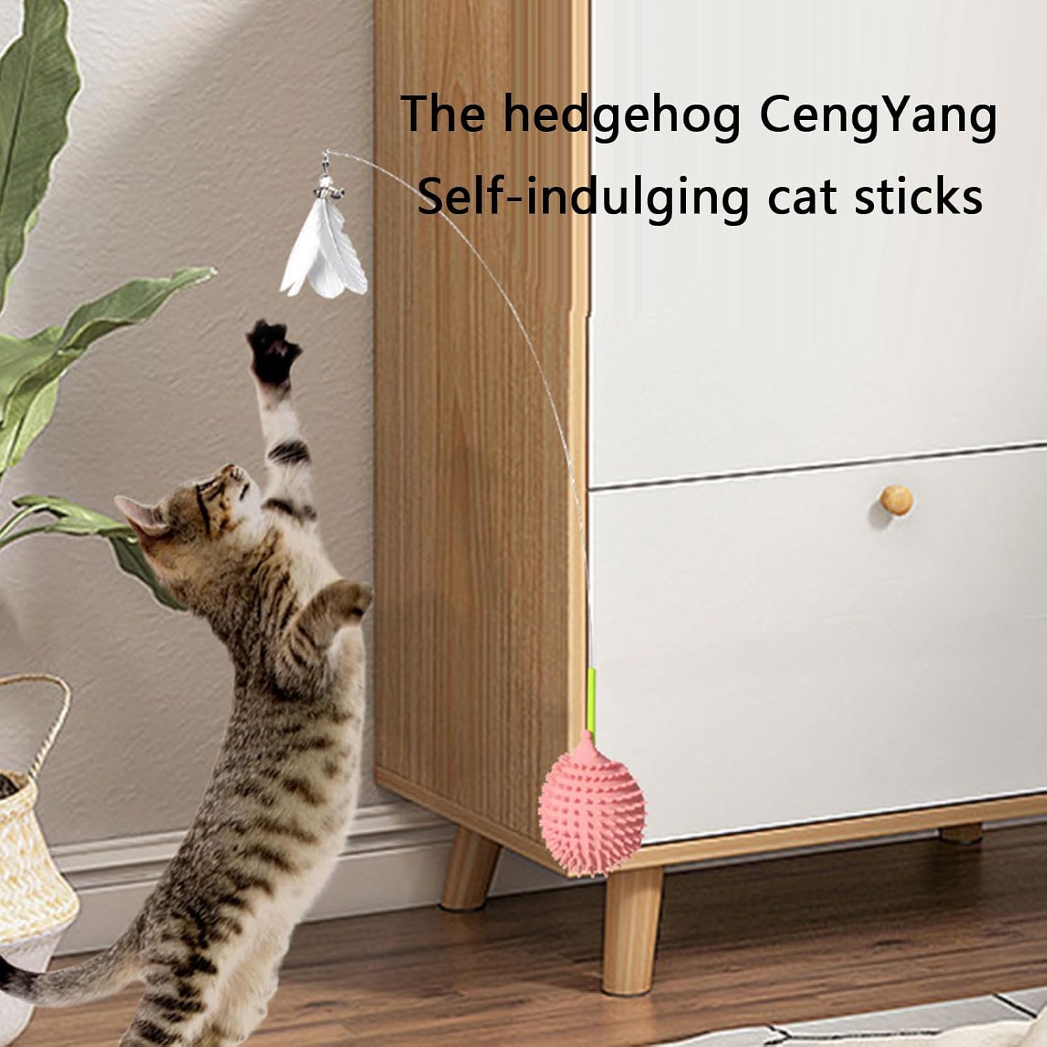 🎣 Gioco interattivo per gatti con asta flessibile e pallina