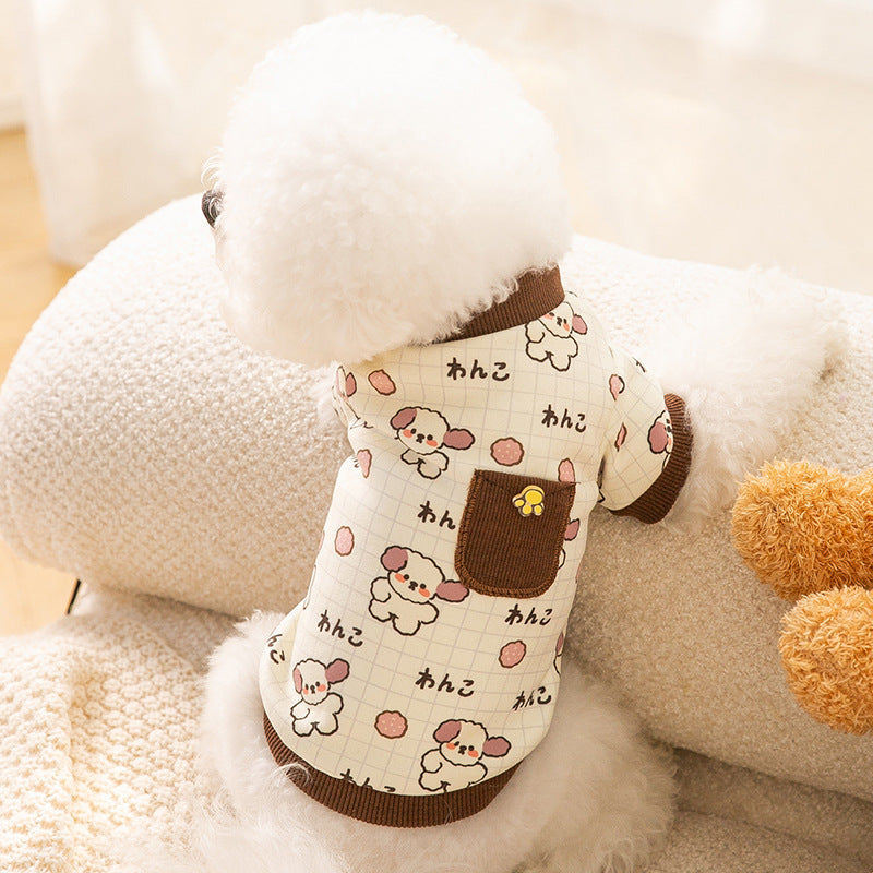 🐻 Maglioncino caldo autunno inverno per cani e gatti con taschina orsetto