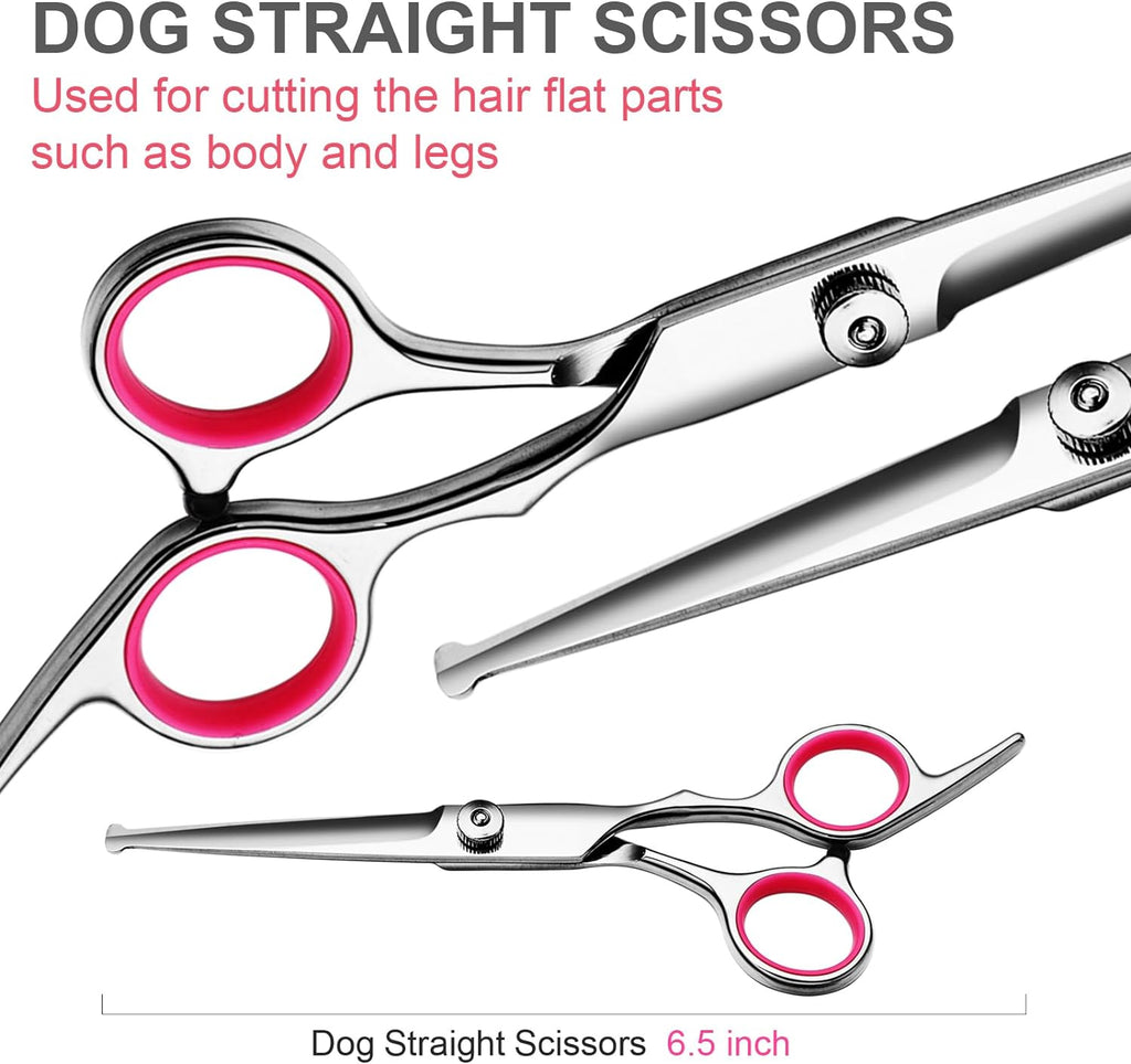 🐶🐱 Set forbici professionali per toelettatura – dritte, sfoltitrici e pettin