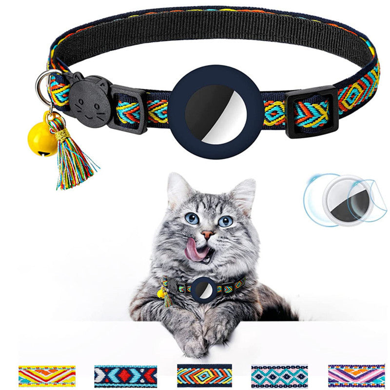 🐱 Collare per gatti con campanellino – motivo geometrico regolabile