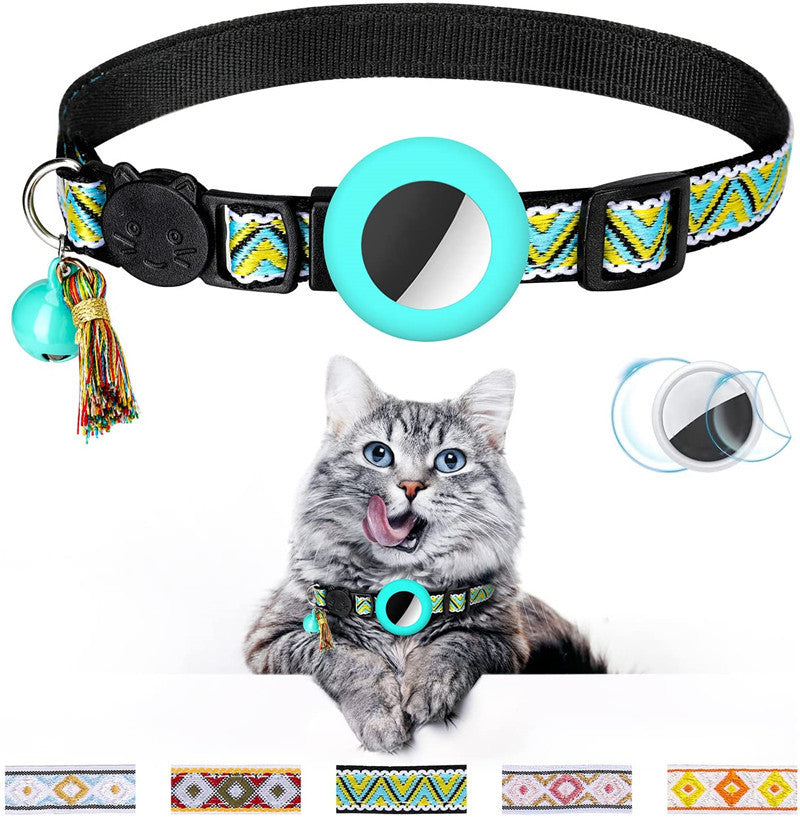 🐱 Collare per gatti con campanellino – motivo geometrico regolabile