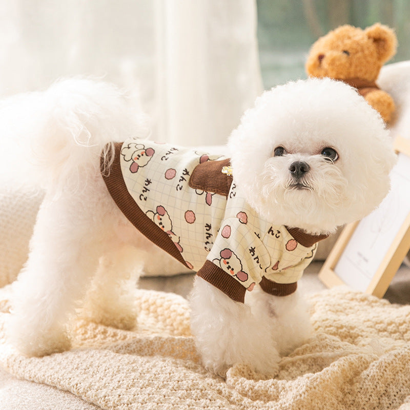 🐻 Maglioncino caldo autunno inverno per cani e gatti con taschina orsetto