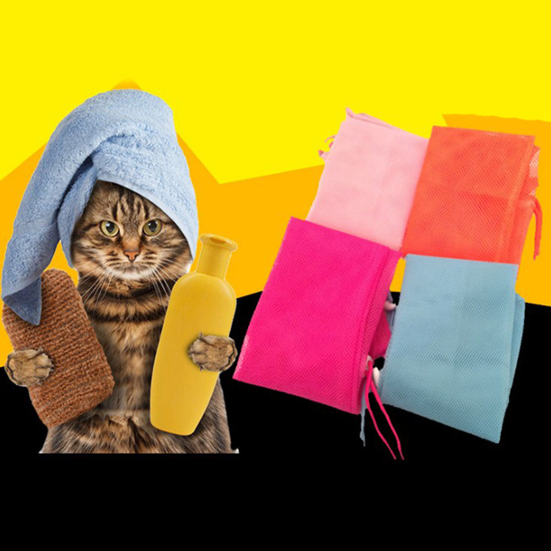 🐱 Sacco rete multifunzione per bagno, lavaggio e taglio unghie gatto