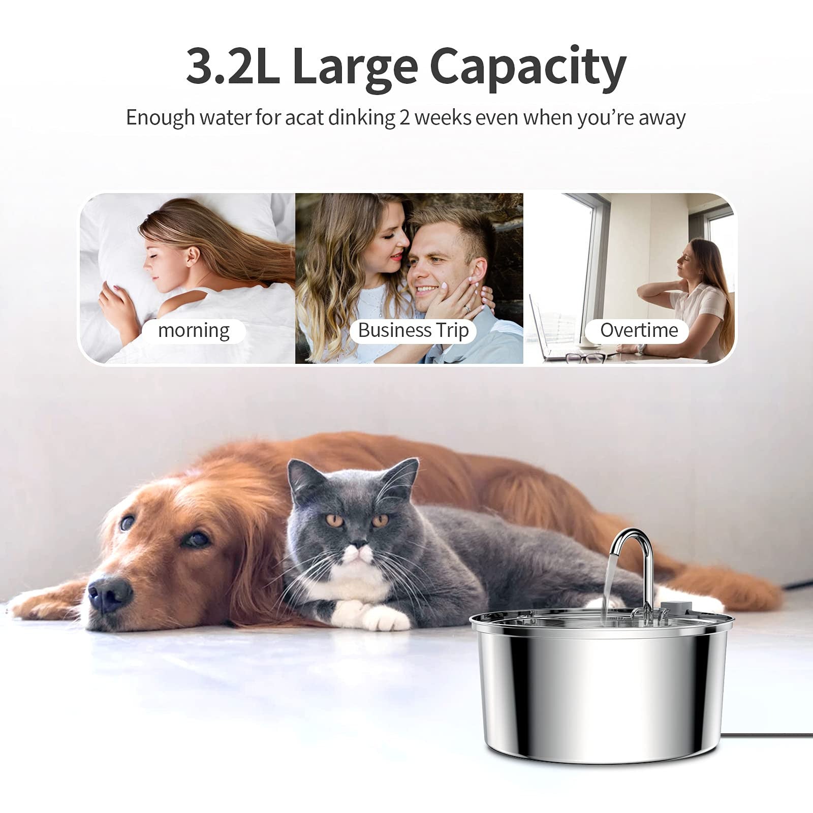 💧 Fontana Automatica per Cani e Gatti in Acciaio Inox – Acqua Fresca e Filtrata 24/7