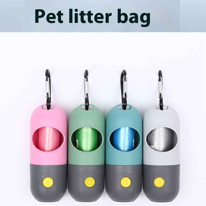 🐕 Dispenser sacchetti per cani con luce LED – pratico e compatto
