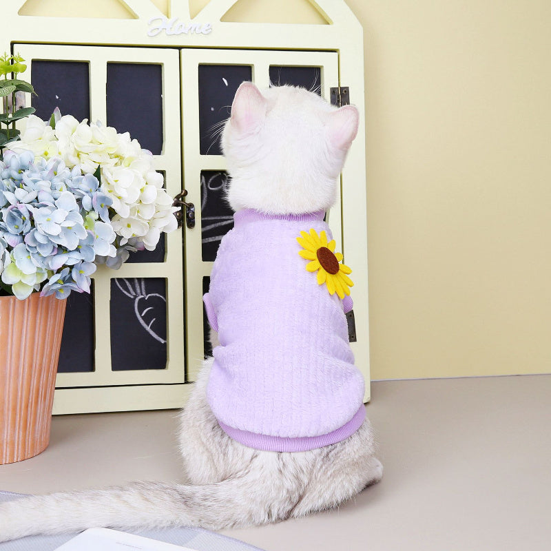 🐶🐱 Maglioncino caldo autunno inverno per cani e gatti – stile floreale
