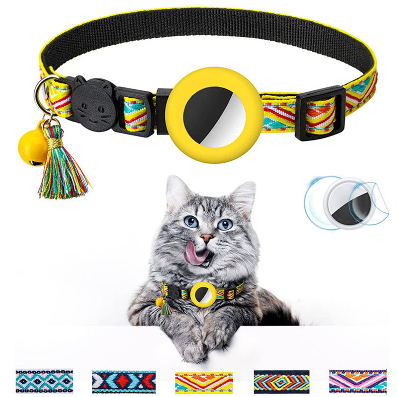 🐱 Collare per gatti con campanellino – motivo geometrico regolabile