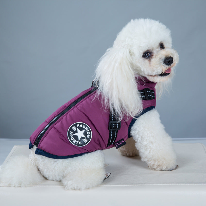 🐶 Cappotto impermeabile caldo per cani con pettorina e chiusura zip