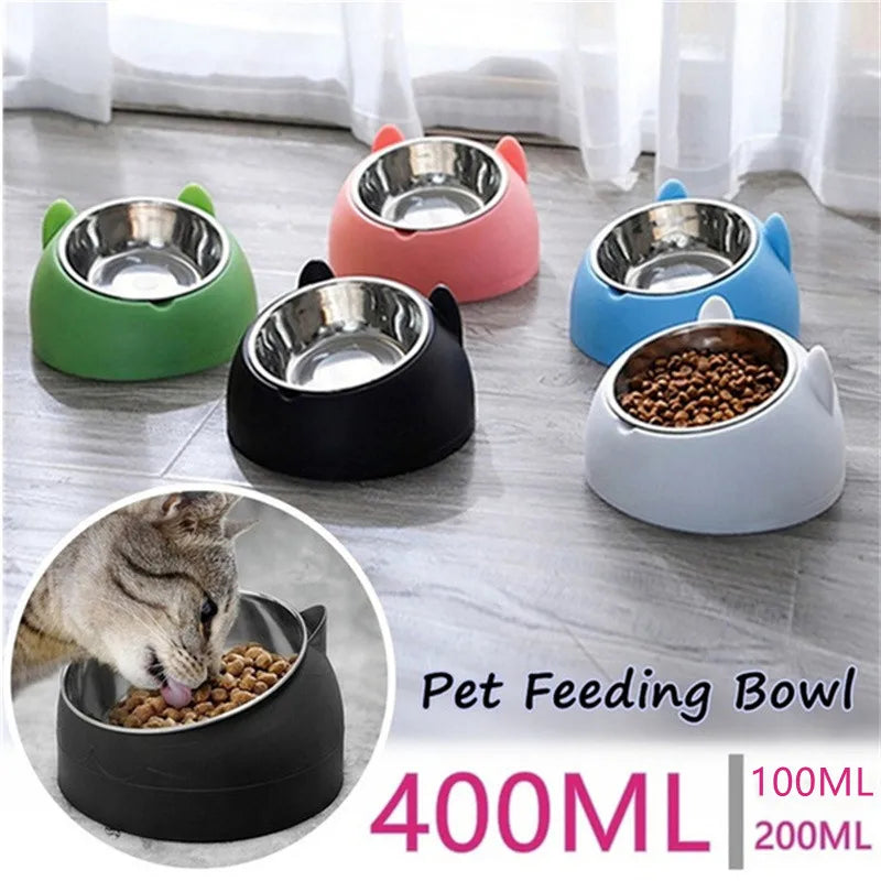 Ciotola Inclinata in Acciaio Inox per Gatti e Cani Piccoli 🐱🐶 Ergonomica Antiscivolo 15° per Cibo e Acqua – Acciaio Inox 🐾
