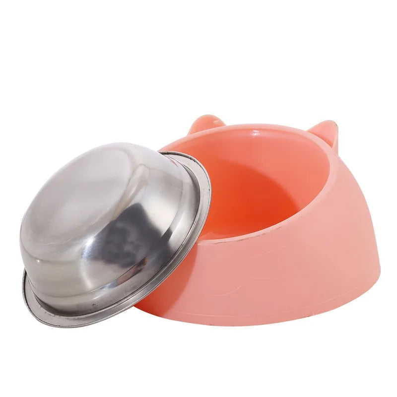 Ciotola Inclinata in Acciaio Inox per Gatti e Cani Piccoli 🐱🐶 Ergonomica Antiscivolo 15° per Cibo e Acqua – Acciaio Inox 🐾