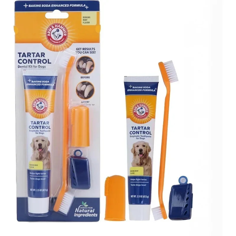 Kit Dentale per Cani e Gatti – Spazzolino e Dentifricio Antitartaro 🐶🐱