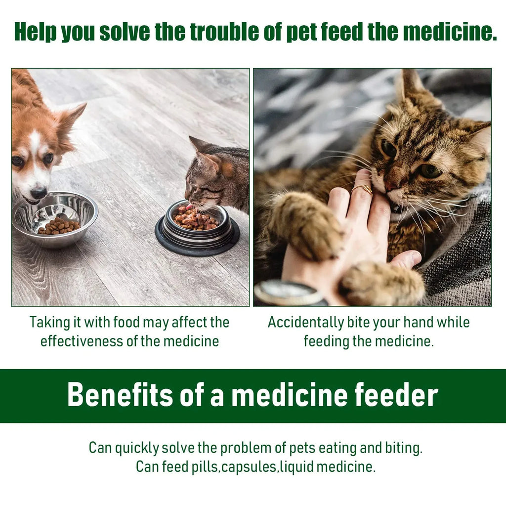 Dispenser per Farmaci per Cani e Gatti – Dosatore per Pillole e Capsule 🐶🐱💊 Somministratore di Pillole per Animali –🐾💊