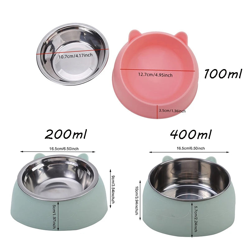 Ciotola Inclinata in Acciaio Inox per Gatti e Cani Piccoli 🐱🐶 Ergonomica Antiscivolo 15° per Cibo e Acqua – Acciaio Inox 🐾