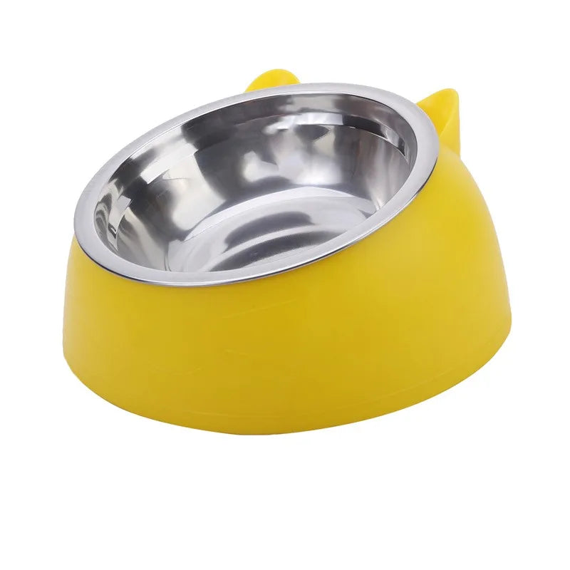Ciotola Inclinata in Acciaio Inox per Gatti e Cani Piccoli 🐱🐶 Ergonomica Antiscivolo 15° per Cibo e Acqua – Acciaio Inox 🐾