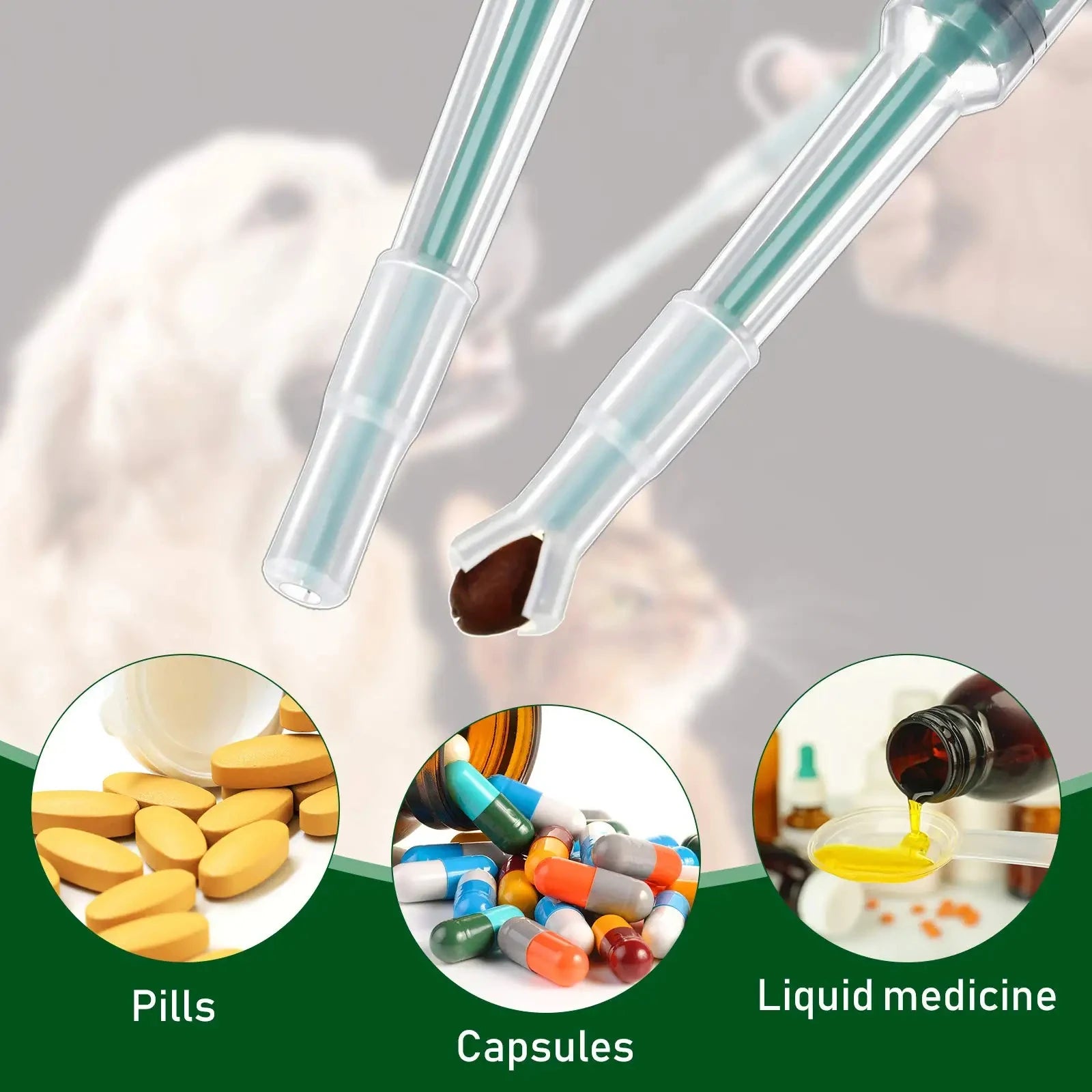 Dispenser per Farmaci per Cani e Gatti – Dosatore per Pillole e Capsule 🐶🐱💊 Somministratore di Pillole per Animali –🐾💊