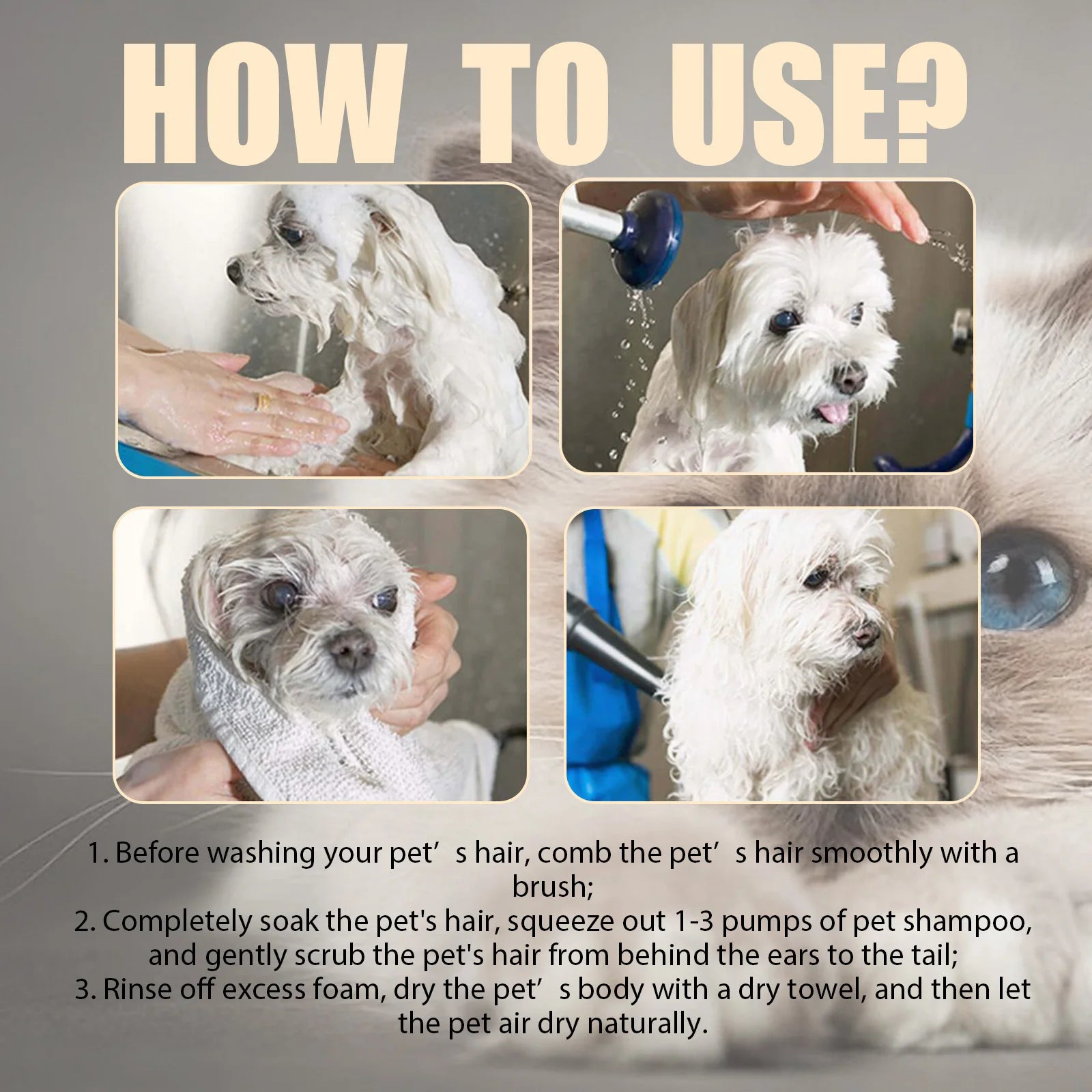 Shampoo Delicato per Cani e Gatti – Pelo Morbido, Pulizia Profonda e Profumo Fresco 🐶🐱🛁