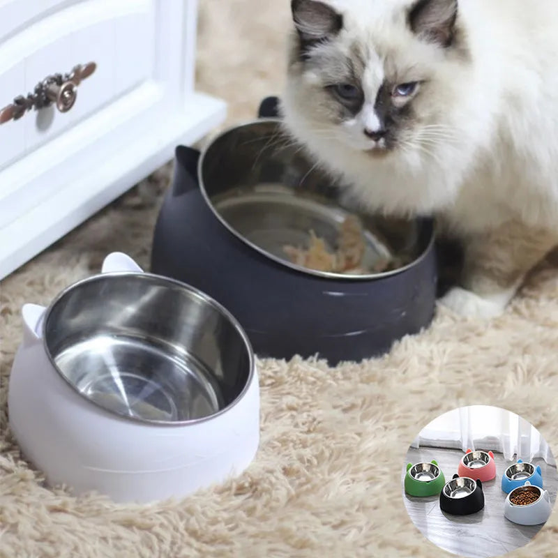 Ciotola Inclinata in Acciaio Inox per Gatti e Cani Piccoli 🐱🐶 Ergonomica Antiscivolo 15° per Cibo e Acqua – Acciaio Inox 🐾