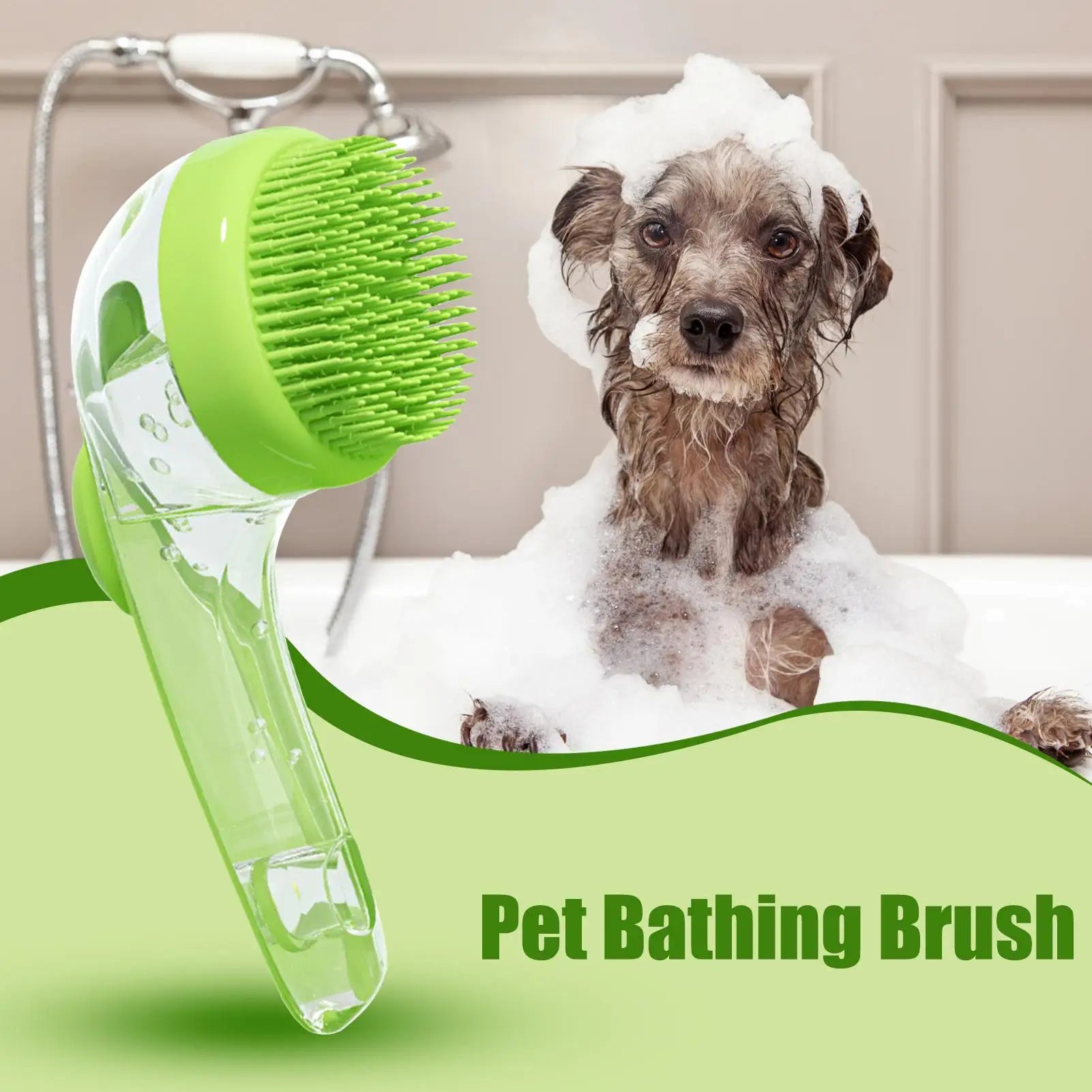 Spazzola Bagno 2 in 1 per Cani con Dispenser Shampoo e Massaggio Delicato 🐶✨