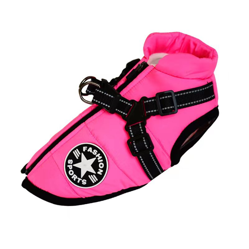 🐶 Cappotto impermeabile caldo per cani con pettorina e chiusura zip