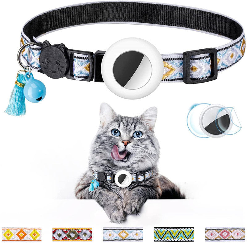 🐱 Collare per gatti con campanellino – motivo geometrico regolabile