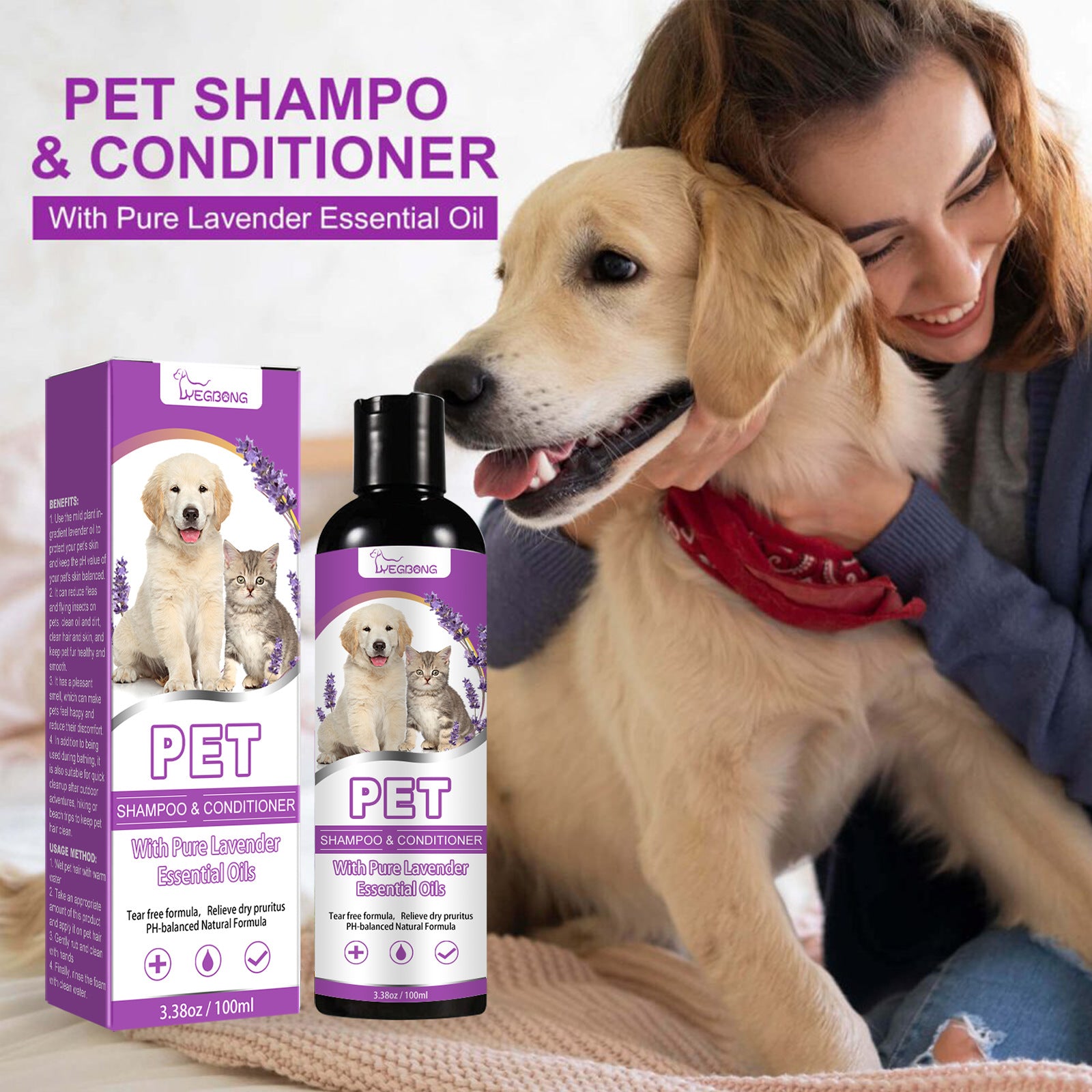 🐶 Shampoo lenitivo per cani e gatti – elimina prurito e cattivi odori