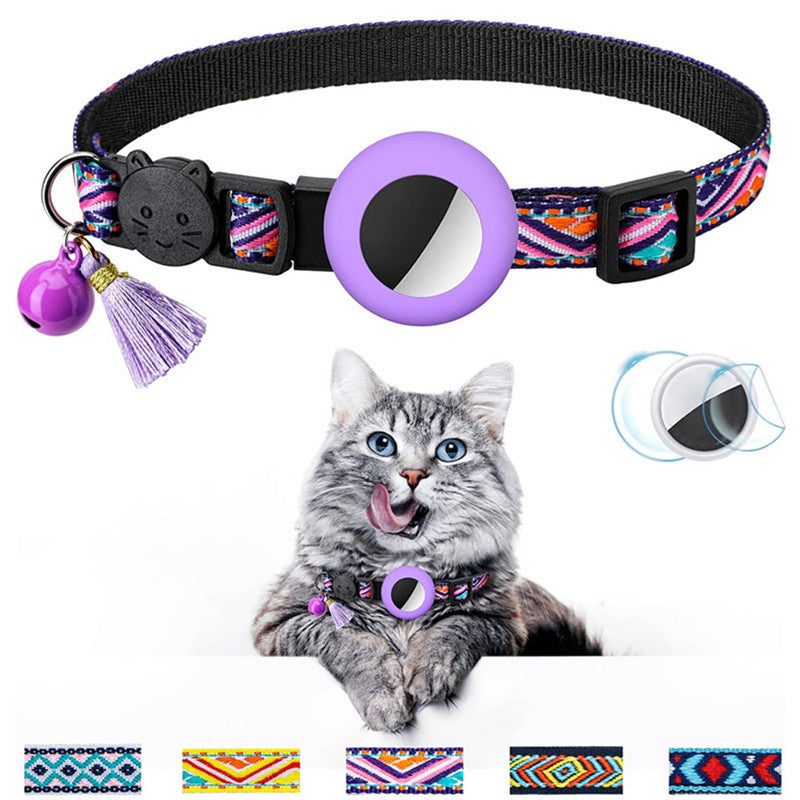 🐱 Collare per gatti con campanellino – motivo geometrico regolabile