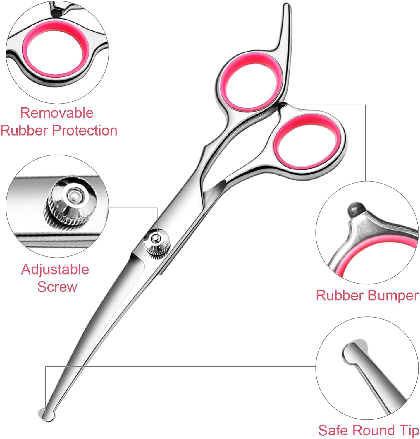 🐶🐱 Set forbici professionali per toelettatura – dritte, sfoltitrici e pettin