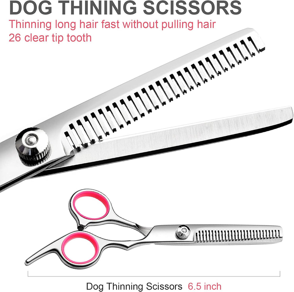 🐶🐱 Set forbici professionali per toelettatura – dritte, sfoltitrici e pettin